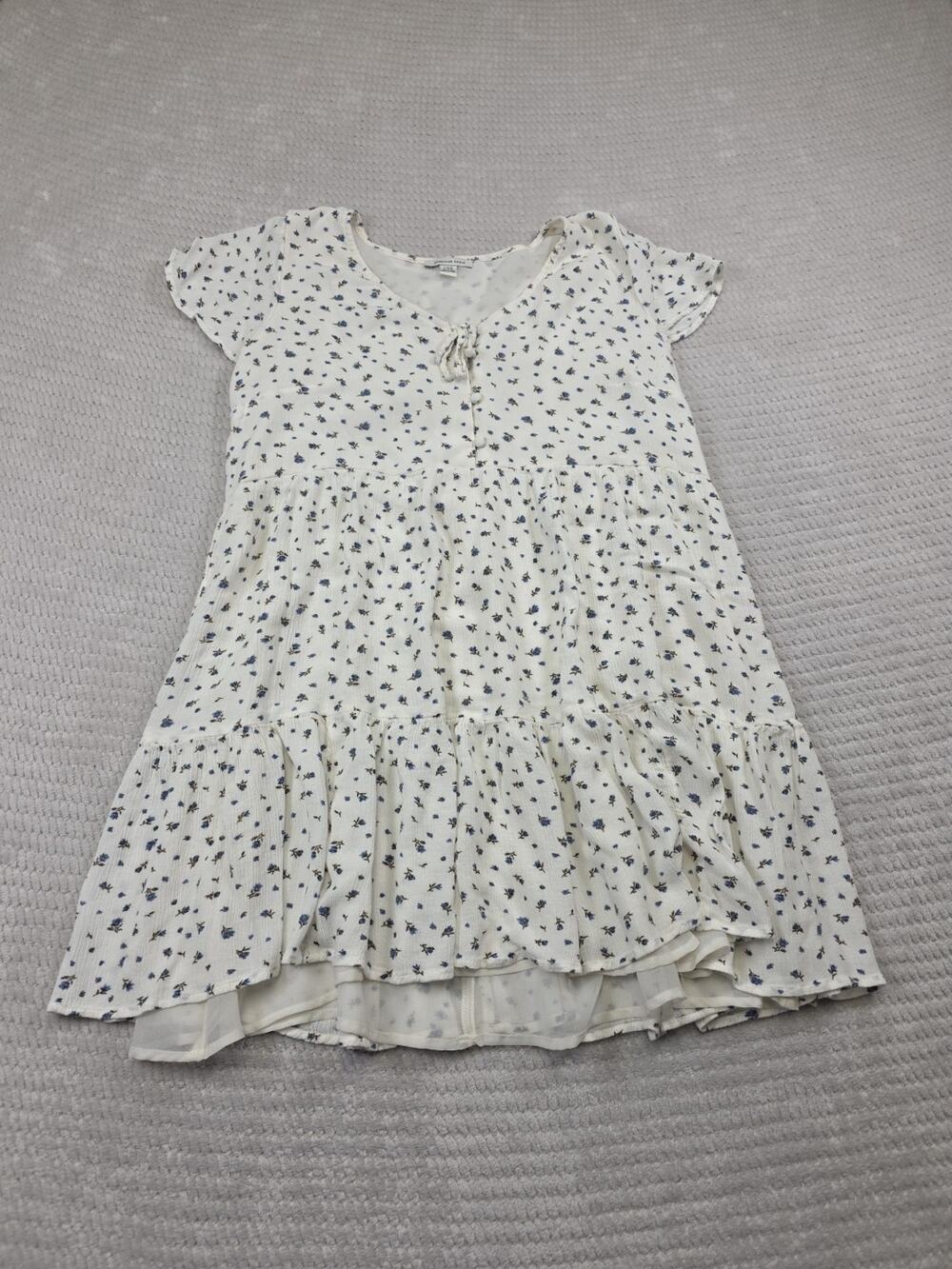 American Eagle Dress Womens Large Floral Print Tiered Mini Dress